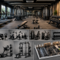 Modern gym interior featuring cardio machines, strength equipment, free weights, power racks, and functional training zones designed for a complete new gym setup.
