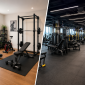 Modern commercial gym and home gym setup comparison showing professional fitness machines, strength training equipment, and workout spaces in Qatar.