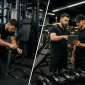 Gym equipment maintenance comparison showing technician repairing fitness machines and outsourced maintenance professionals inspecting a modern sports gym.