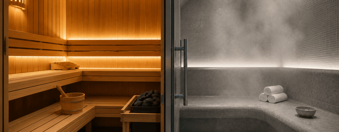 Sauna vs steam room